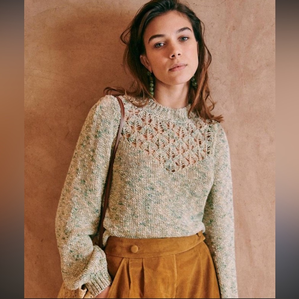 Sezane Speckled Knit Sweater